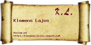 Klemens Lajos névjegykártya